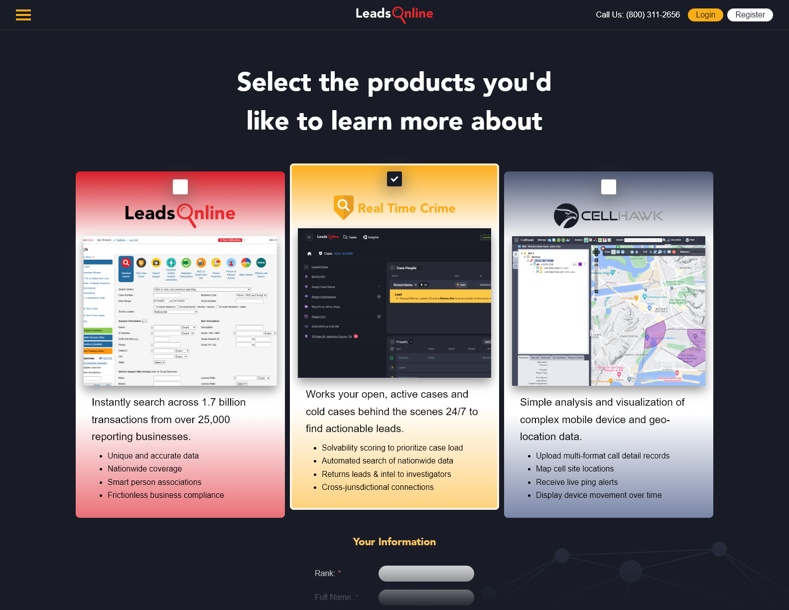 LeadsOnline Conference Leads Form - Landing Page