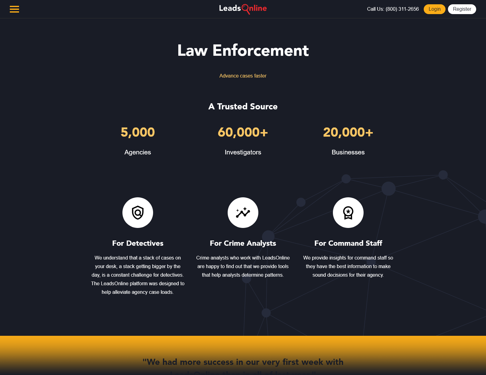 LeadsOnline Marketing Website Redesign - Internal Page