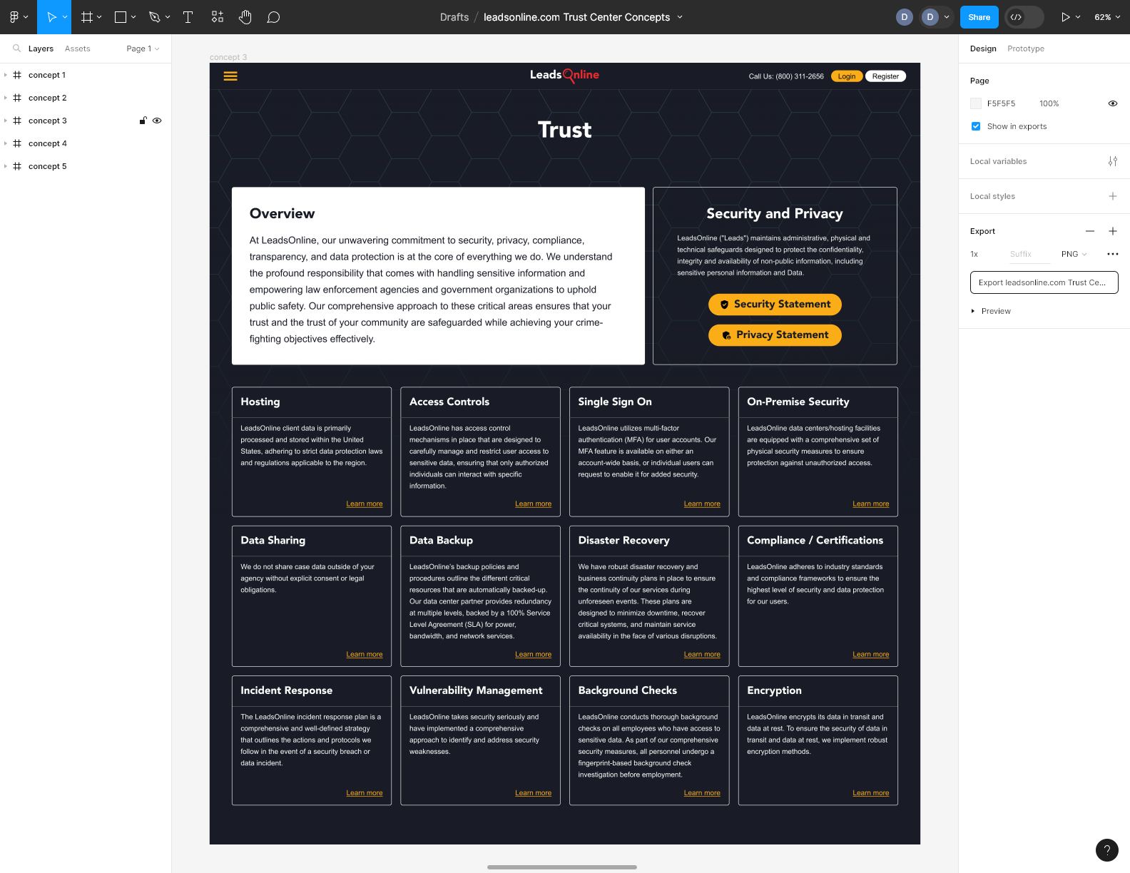 LeadsOnline Trust Page Layout Concepts - Concept 3