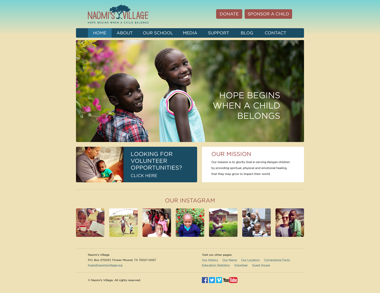 Naomi's Village Website Design and Photography - Home Page