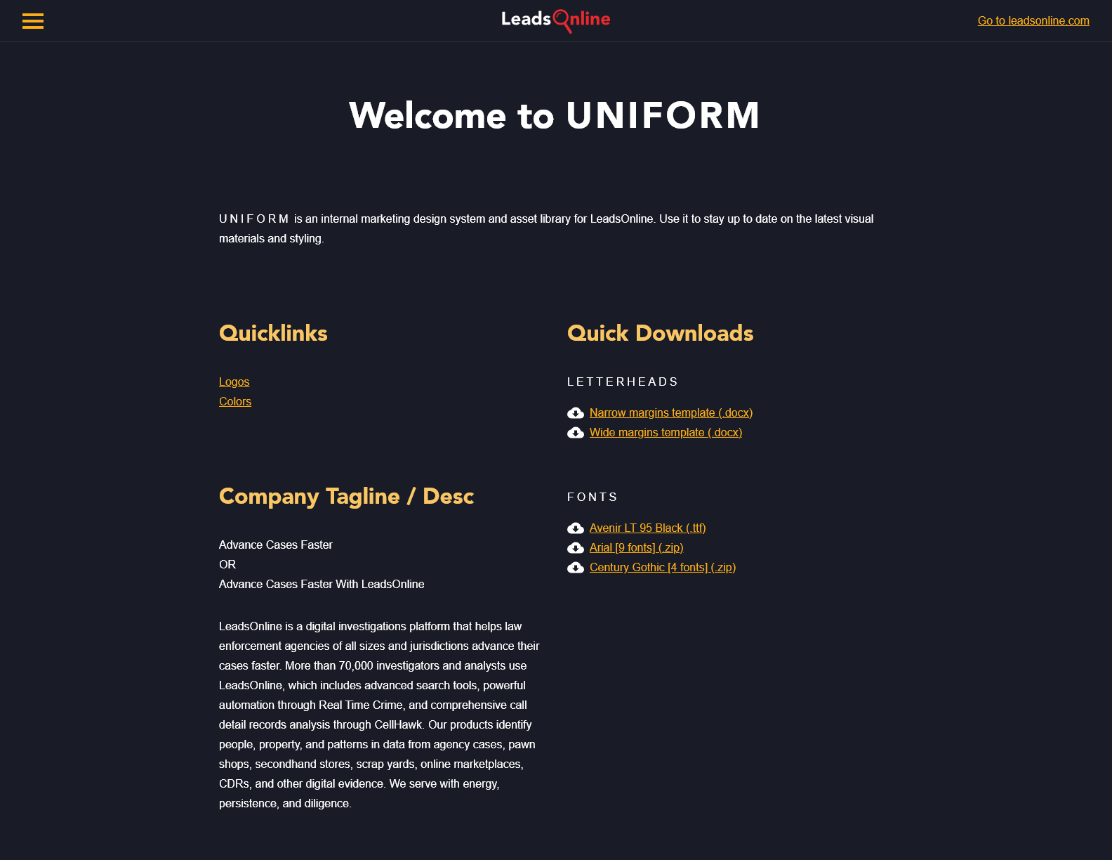 UNIFORM Portal - Home Page