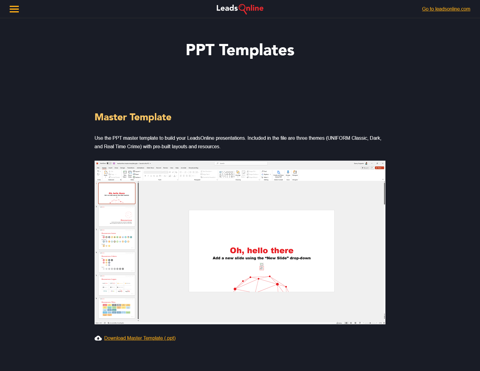 UNIFORM Portal - Internal Page